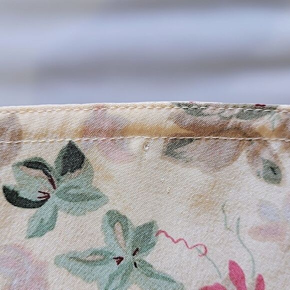 Vtg 90s LRL silk ecru floral wrap skirt - Picture 13 of 14